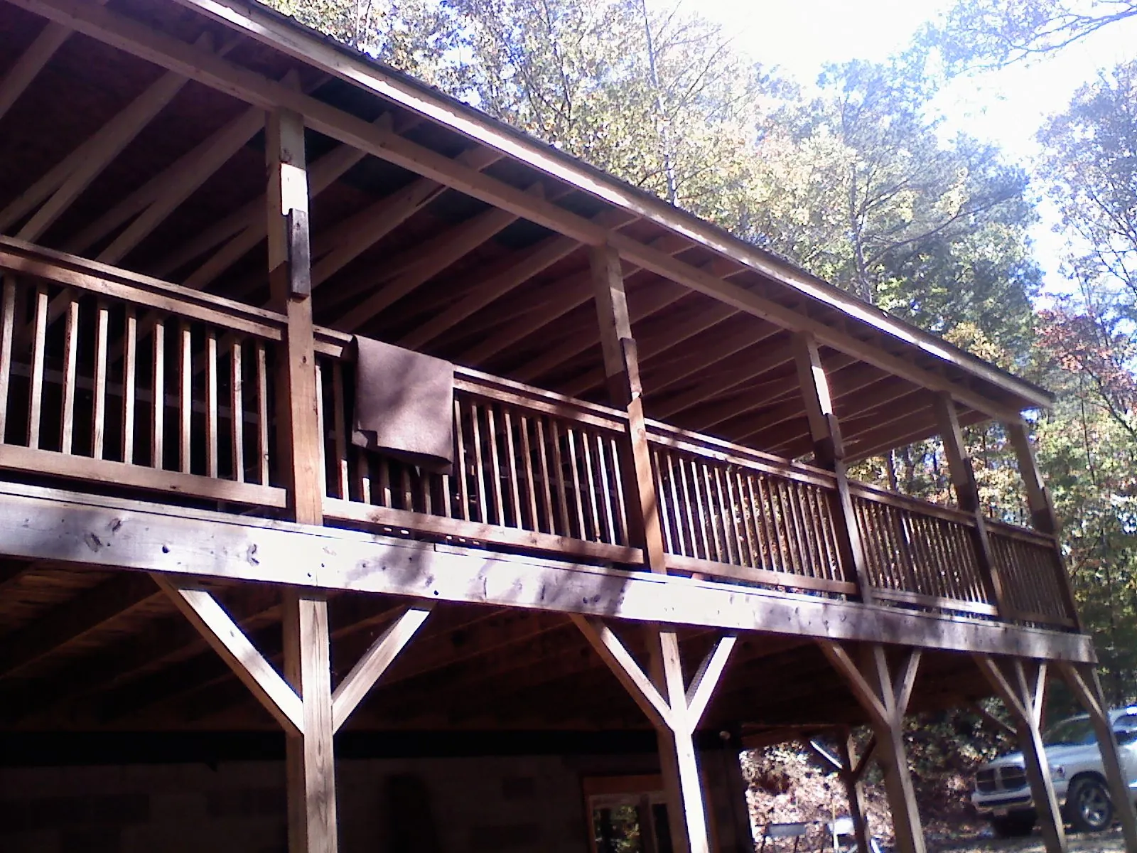 Timber framing under a new elevated porch and deck — Roof Leak Repair in Eunice by Roofing Brothers